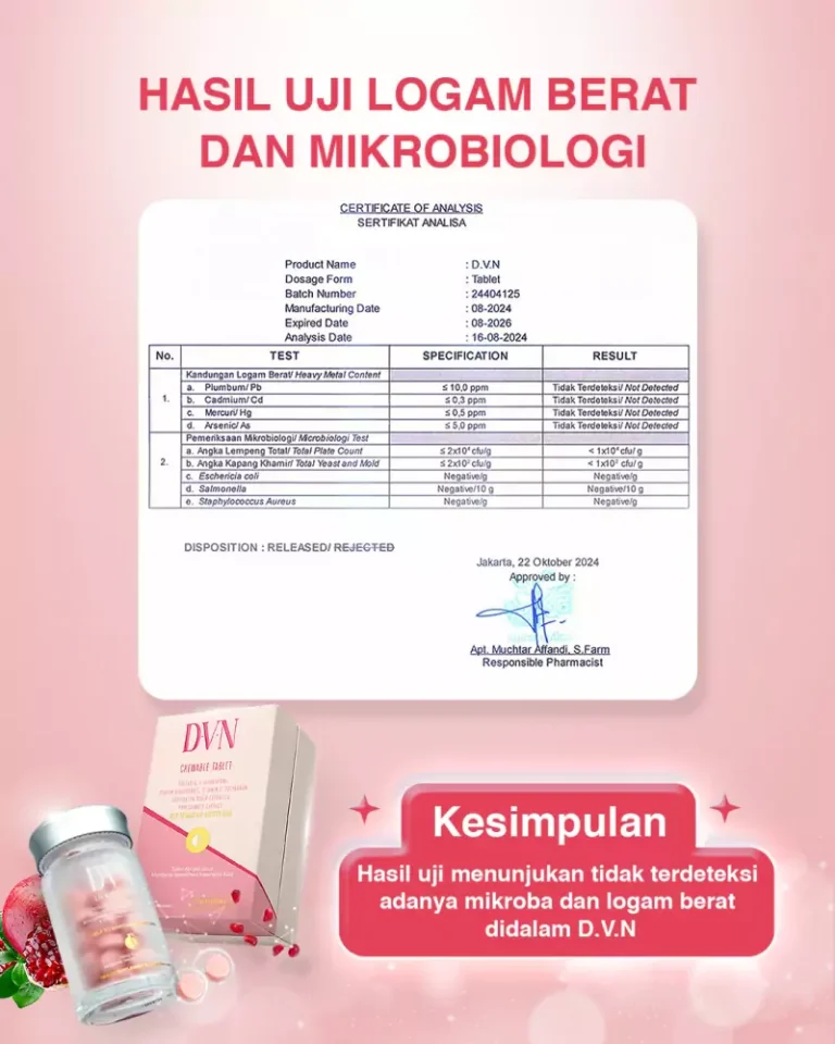 Hasil uji logam berat DVN